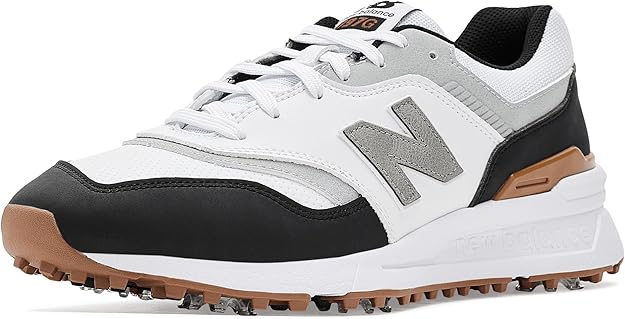 New Balance Tênis de golfe masculino 997, azul marinho/branco, 43
